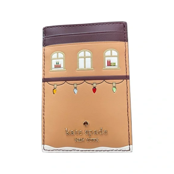 KATE SPADE OH WHAT FUN GINGERBREAD HOUSE SLIM CARD HOLDER - Picture 2 of 8